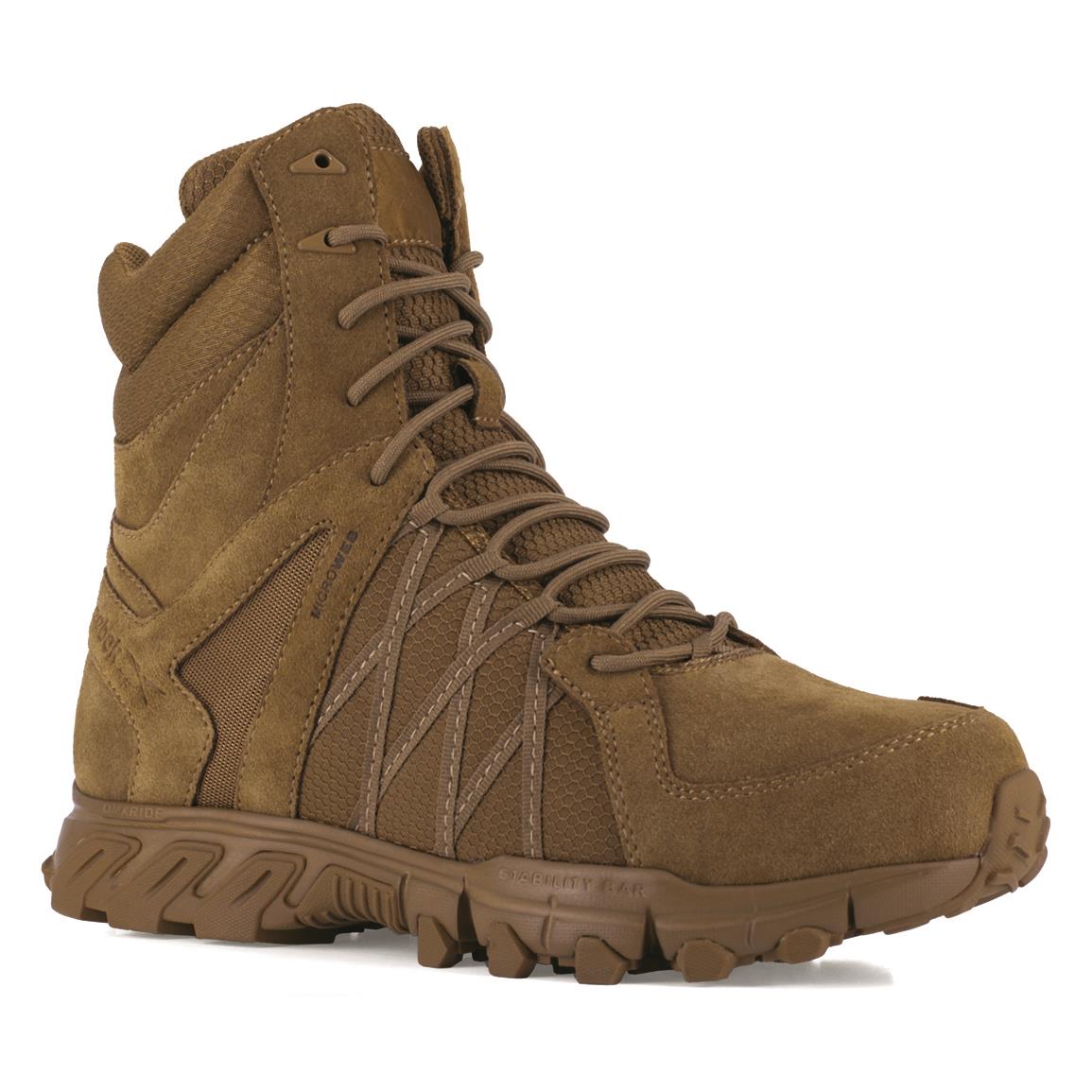 Reebok Men's Trailgrip 8" Side-zip Tactical Boots, Coyote
