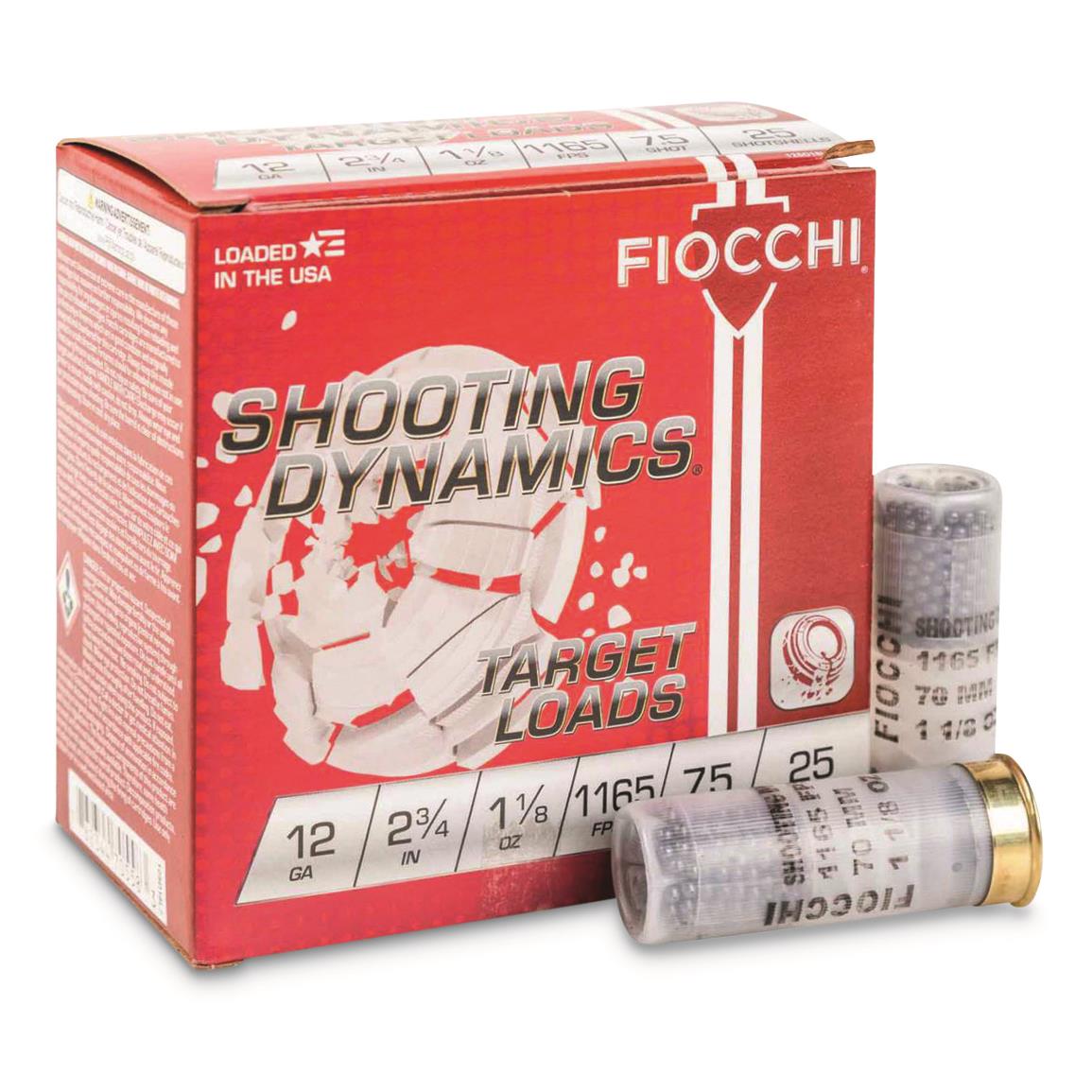 Fiocchi Heavy Clay Target Loads, 12 Gauge, 2 3/4",  1 1/8 oz., 250 Rounds