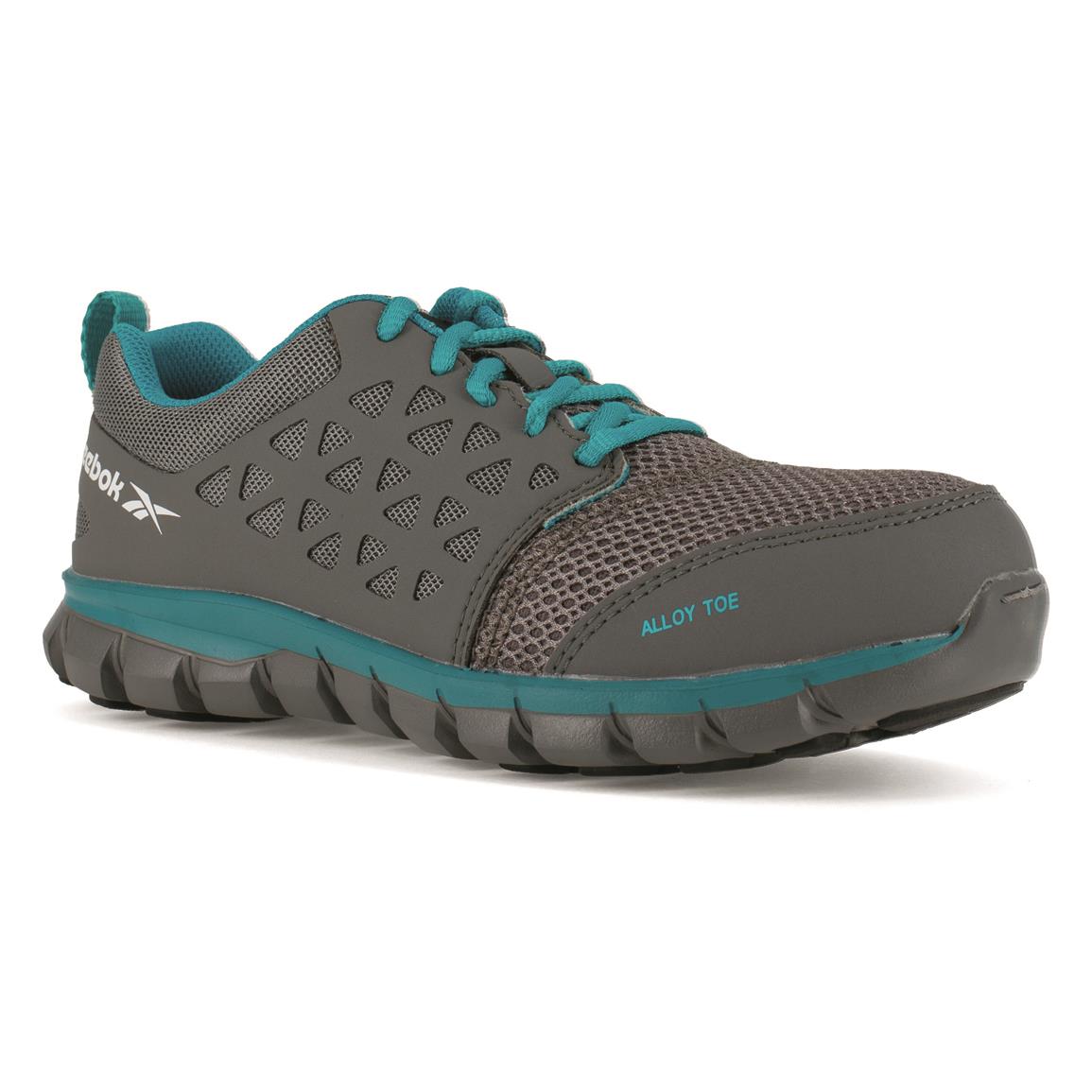 Reebok Women's Sublite Alloy Toe SD Athletic Work Shoes, Gray/turquoise