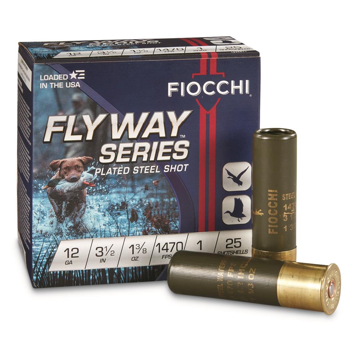 Fiocchi Flyway Plated Steel, 12 Gauge, 3 1/2", 1 3/8 oz., 25 Rounds