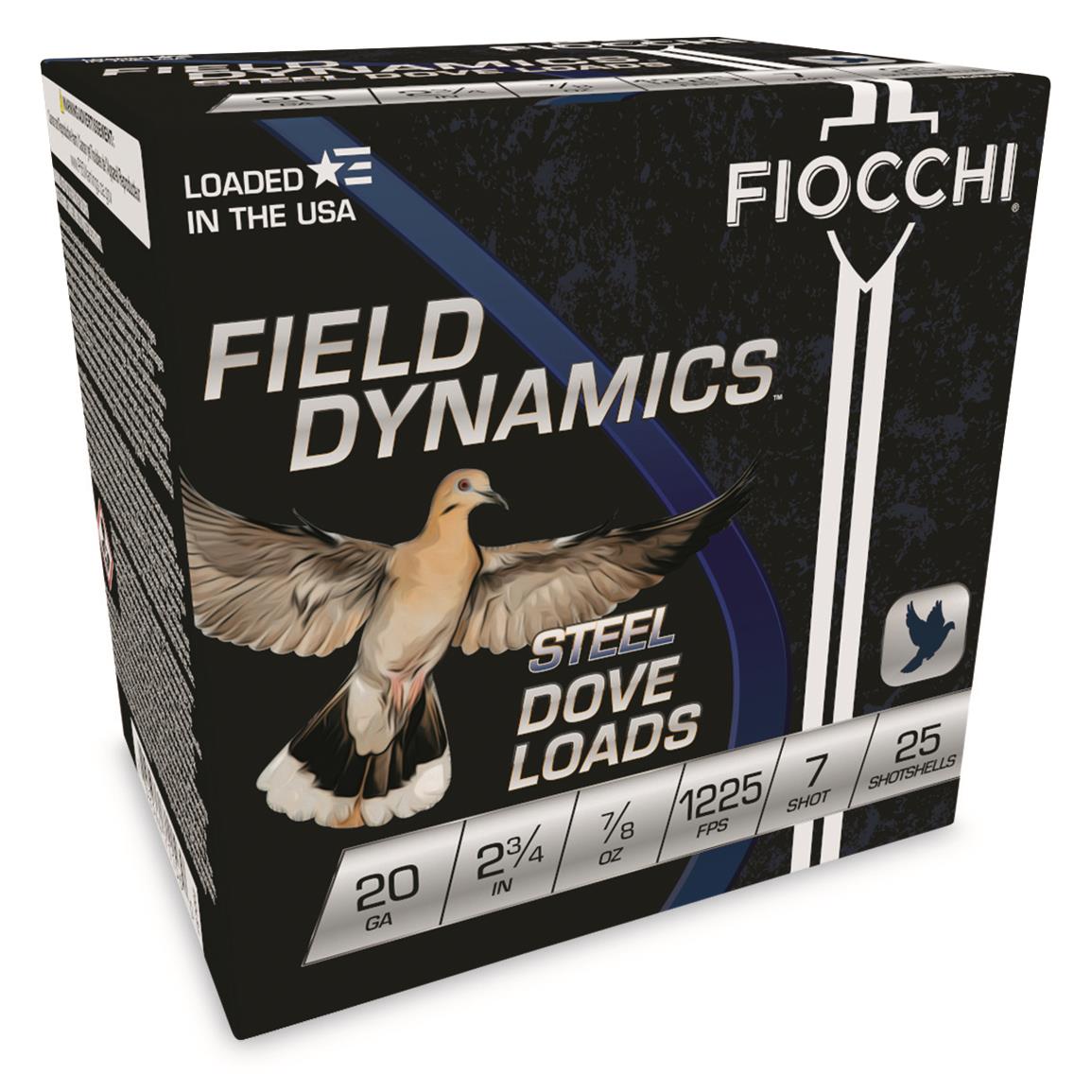 Fiocchi Field Dynamics Steel Dove Loads, 20 Gauge, 2 3/4", 7/8 oz., 250 Rounds