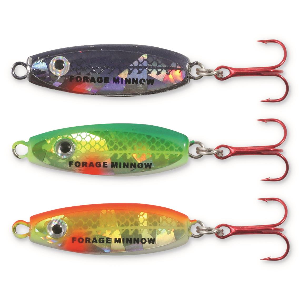 Northland UV Forage Minnow Spoons, 3 Pack, Assorted