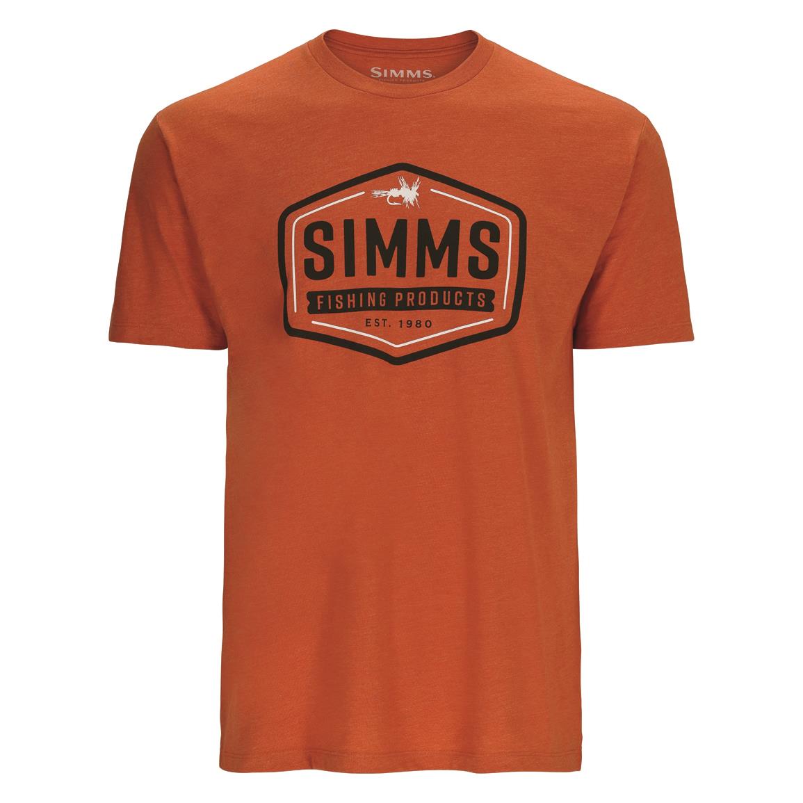 Simms Fly Patch Short Sleeve Tee, Adobe Heather