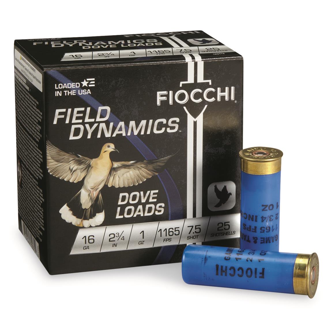 Fiocchi Field Dynamics Dove Loads, 16 Gauge, 2 3/4", 1 oz. Shotshells, 250 Rds.