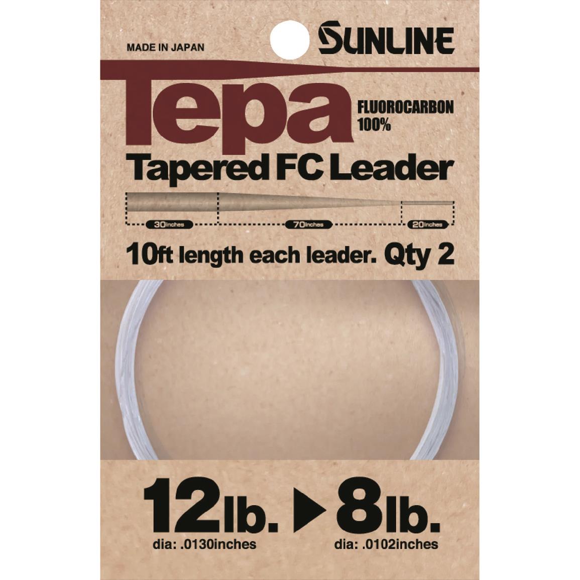 Sunline Tepa Tapered FC Leader 10ft 2pk 12lb to 8lb