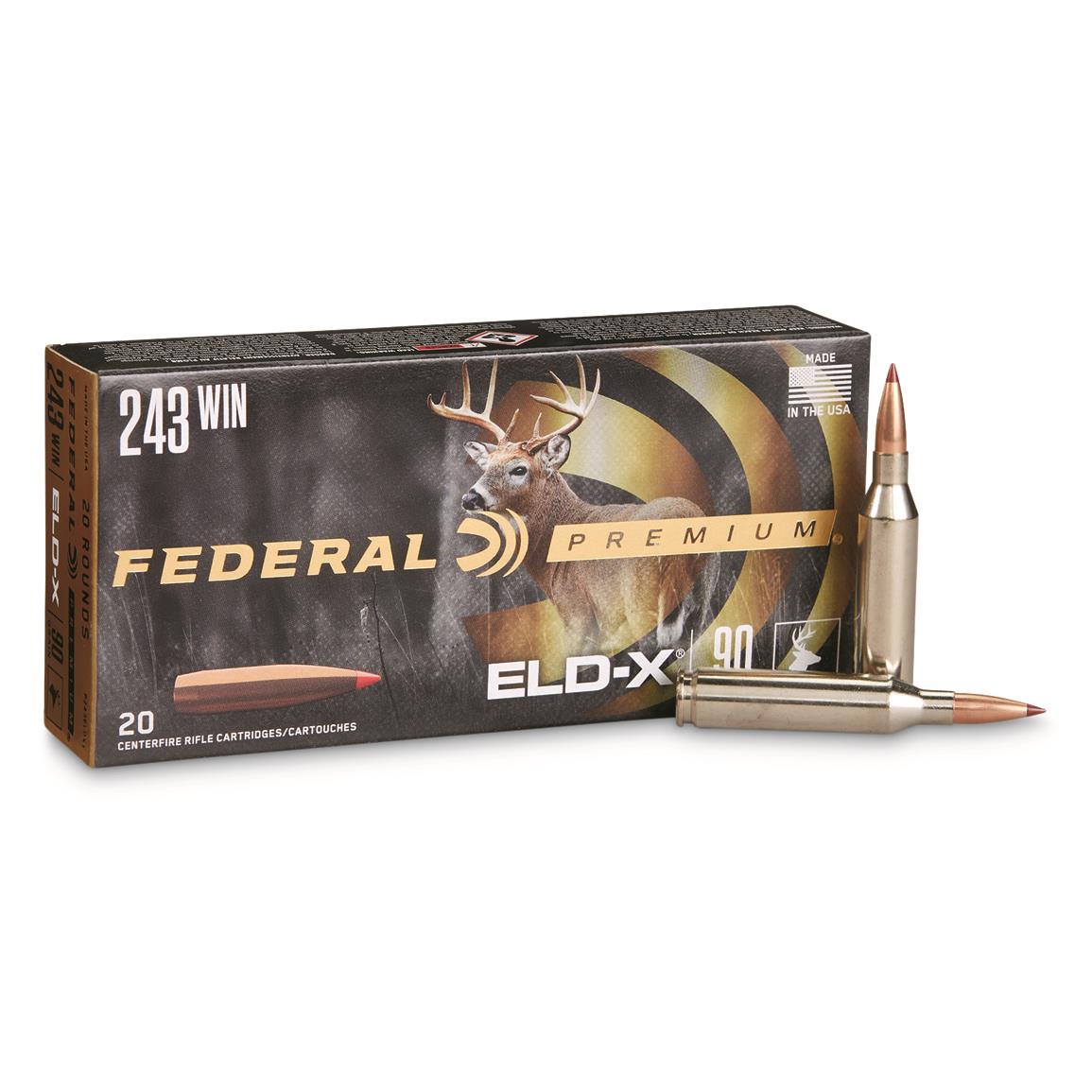 Federal Premium, .243 Winchester, ELD-X, 90 Grain, 20 Grain