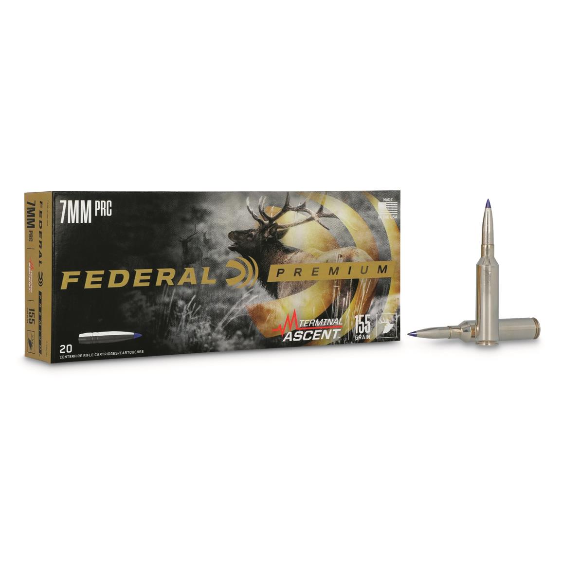 Federal Premium Terminal Ascent, 7mm PRC, Bonded Polymer Tip, 155 Grain, 20 Rounds