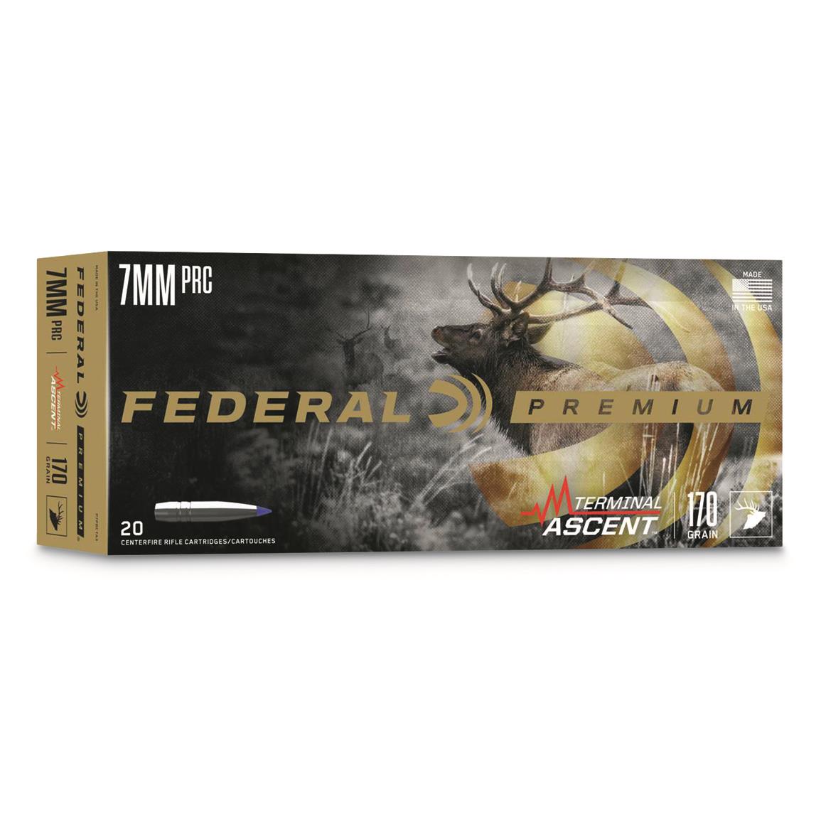 Federal Premium Terminal Ascent, 7mm PRC, Bonded Polymer Tip, 170 Grain, 20 Rounds