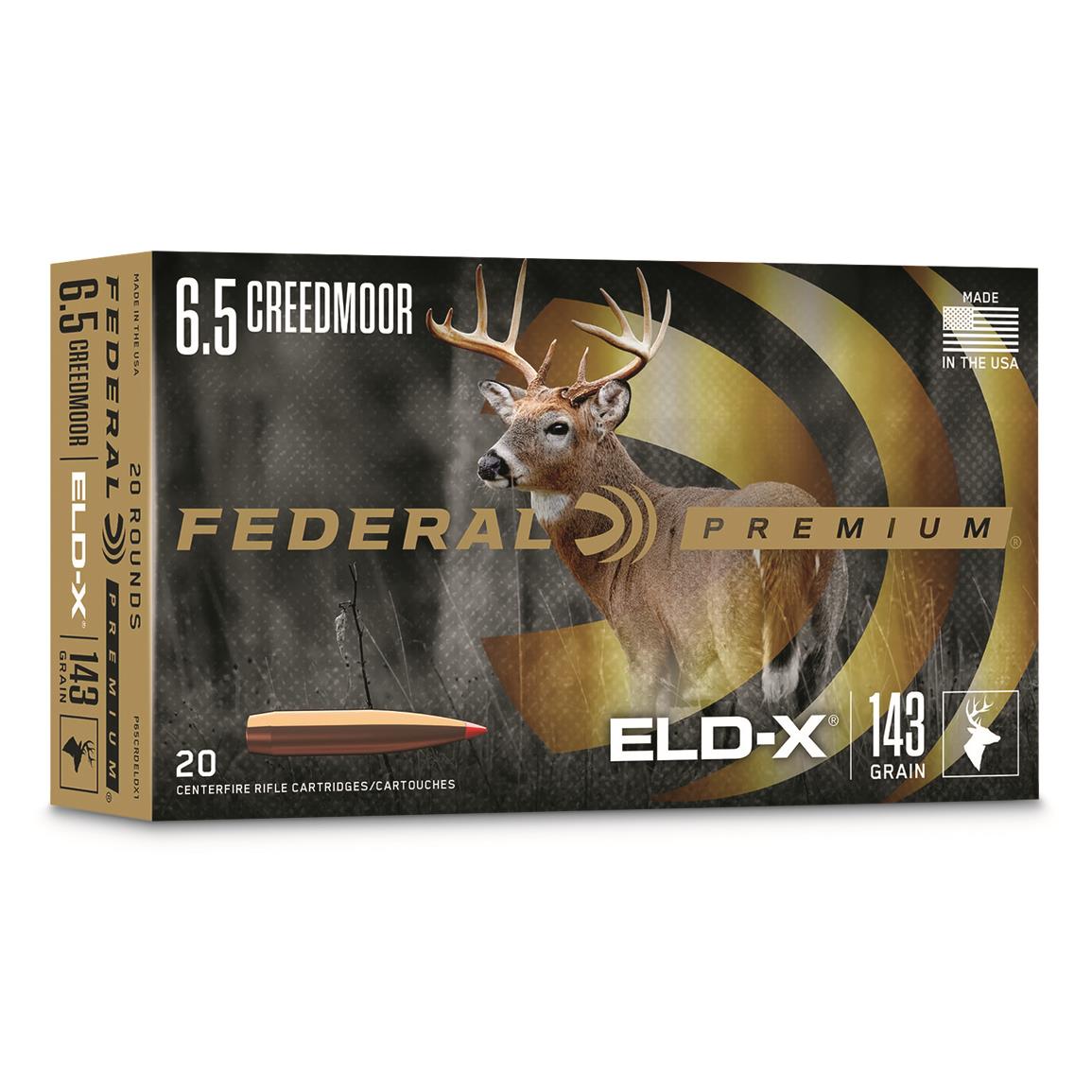 Federal Premium, 6.5mm Creedmoor, ELD-X, 143 Grain, 20 Grain