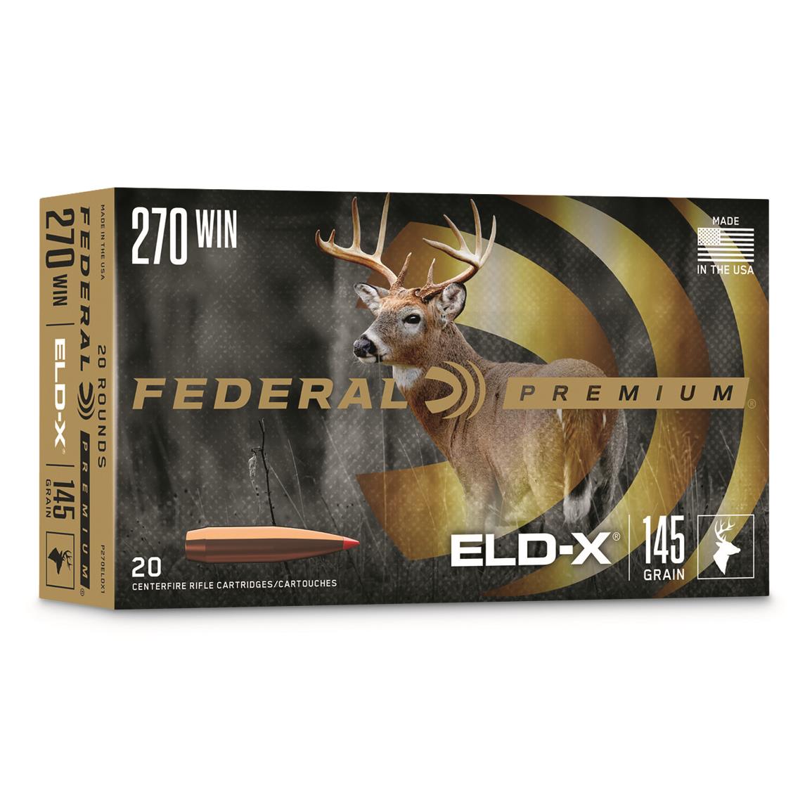 Federal Premium, .270 Winchester, ELD-X, 145 Grain, 20 Rounds