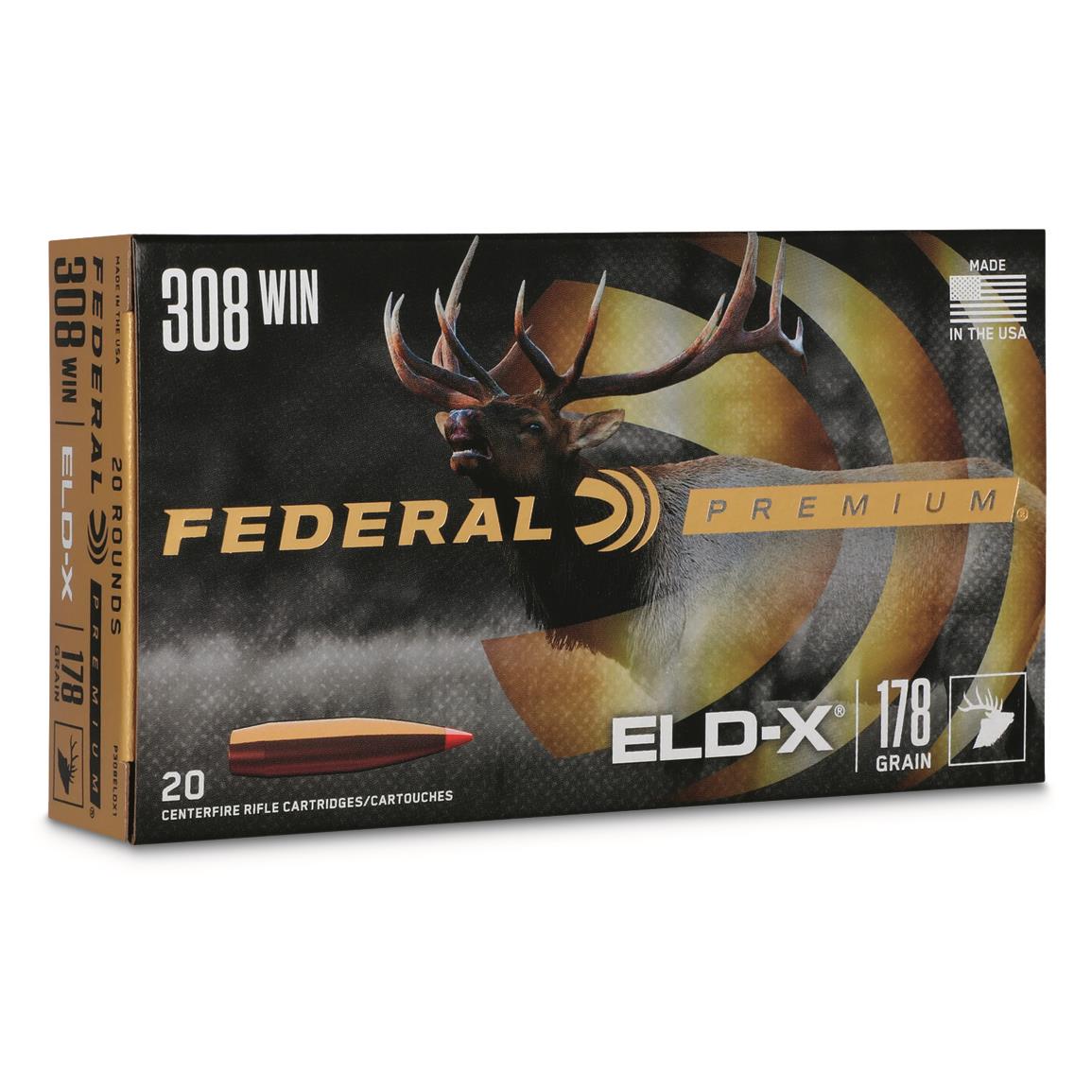 Federal Premium, .308 Winchester, ELD-X, 178 Grain, 20 Rounds
