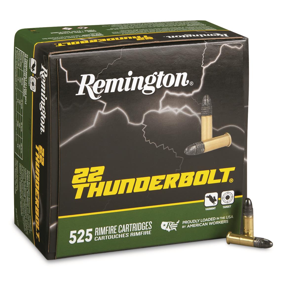 Remington 22 Thunderbolt, .22LR, LRN, 40 Grain, 525 Rounds - 737866 ...