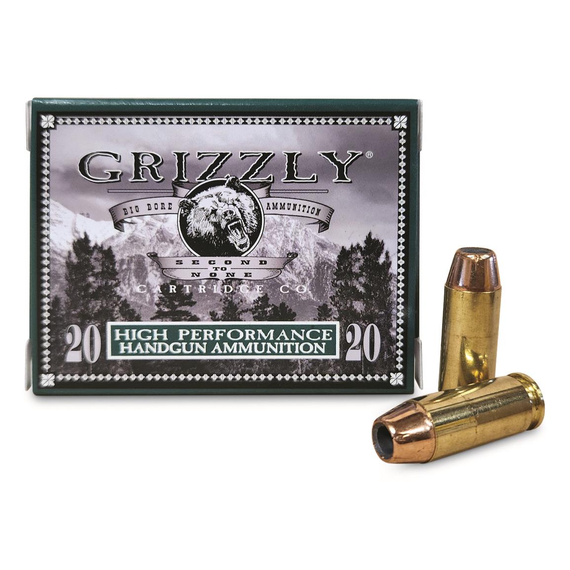Grizzly Cartridge Co. High Performance Handgun, 10mm, JHP, 180 Grain, 20 Rounds