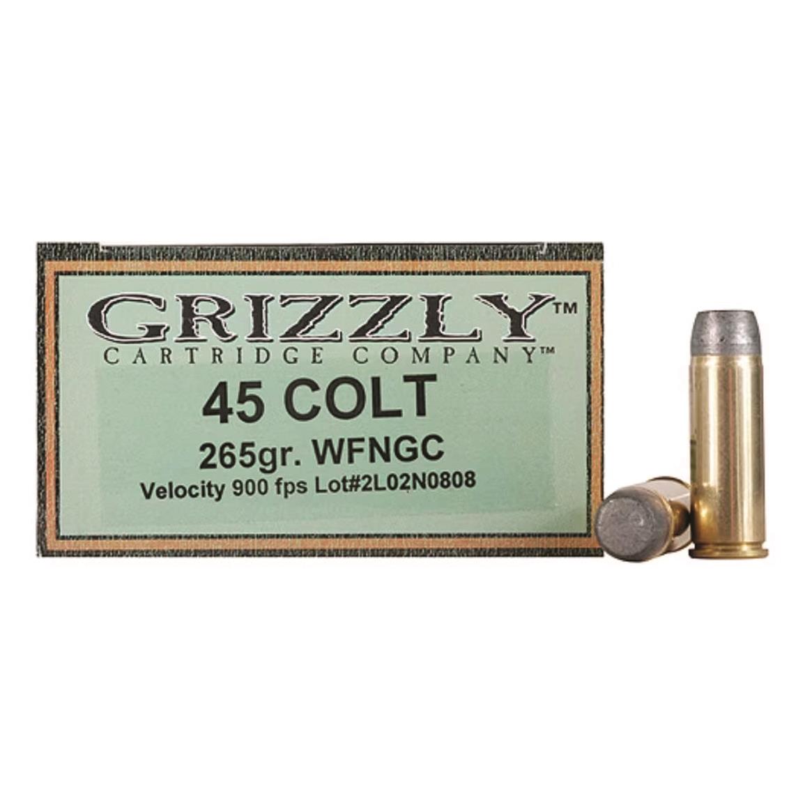 Grizzly Cartridge Co. Cast Performance, .45 Colt, LWFN-GC, 265 Grain, 20 Rounds
