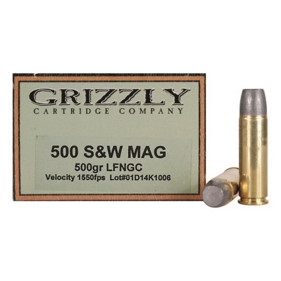 Grizzly Cartridge Co. High Performance Handgun, .500 S&W Magnum, LFNGC, 500 Grain, 20 Rounds