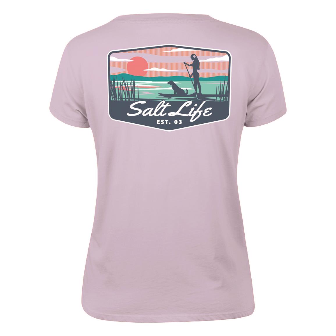 Salt Life Women's Doggy Days Short Sleeve Shirt, Lilac