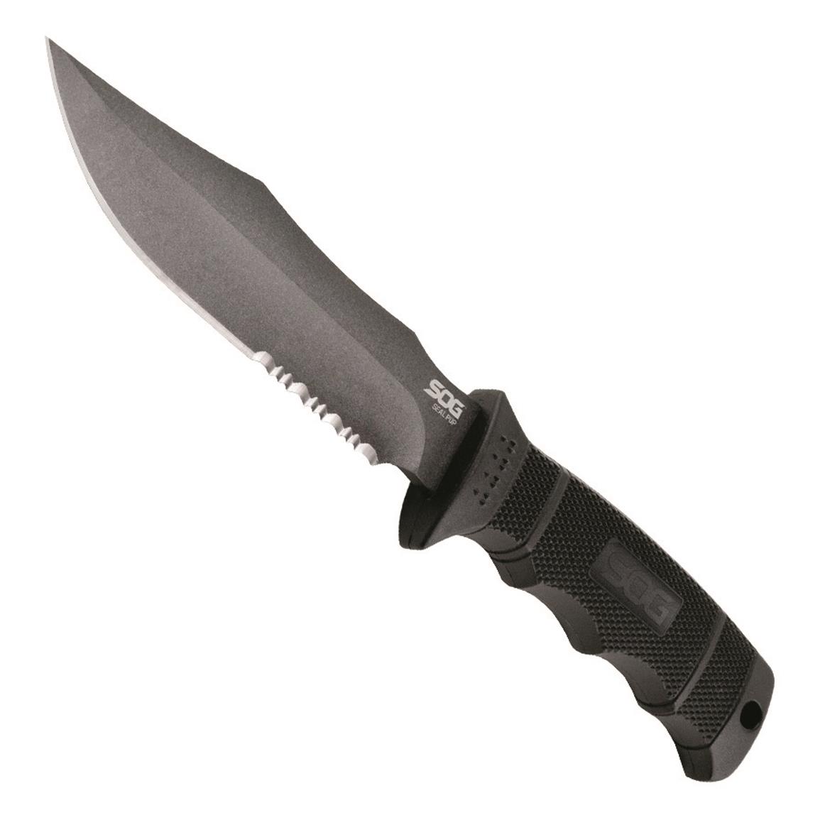 Partially-serrated clip-point blade