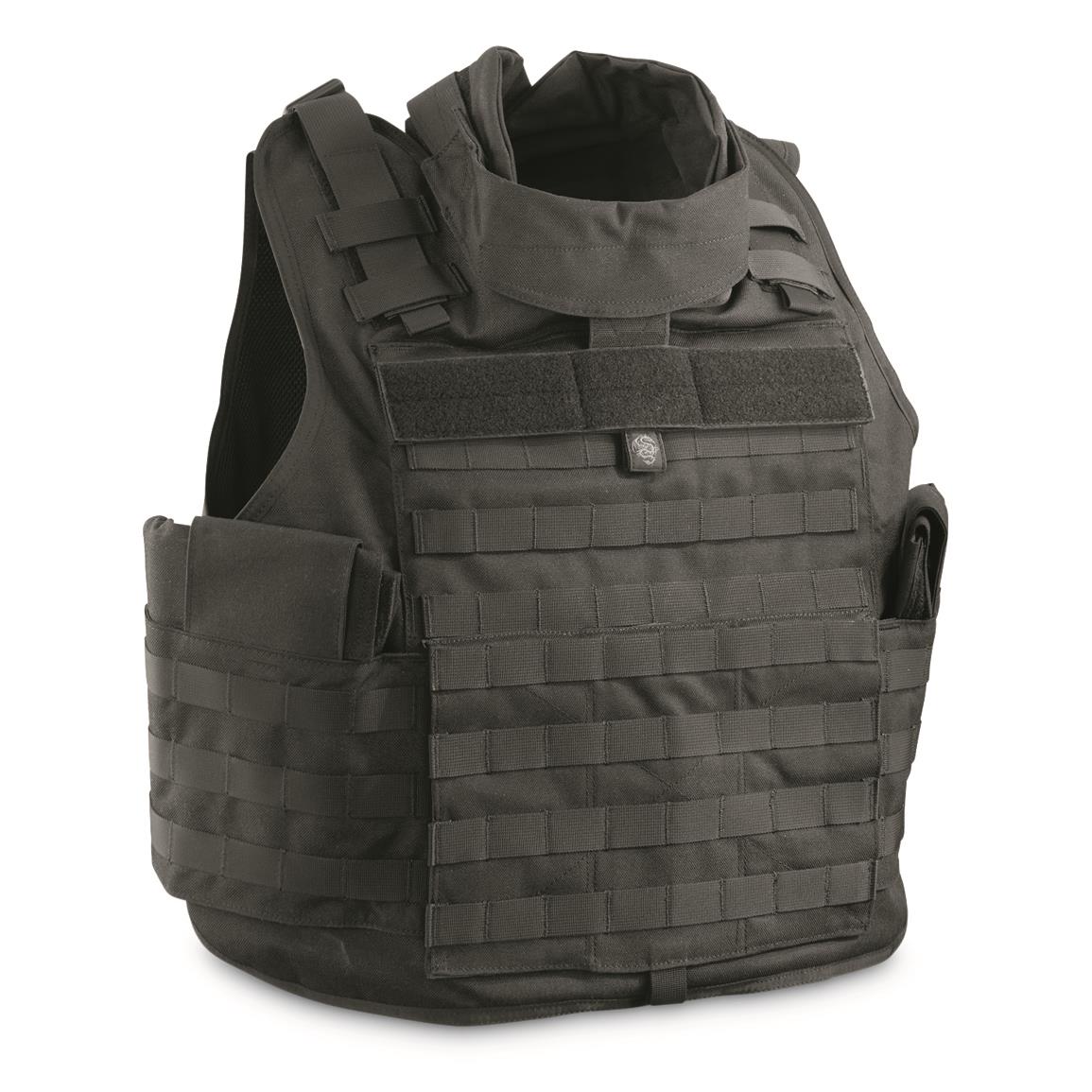 TacProGear Modular Tactical Plate Carrier Vest, Black