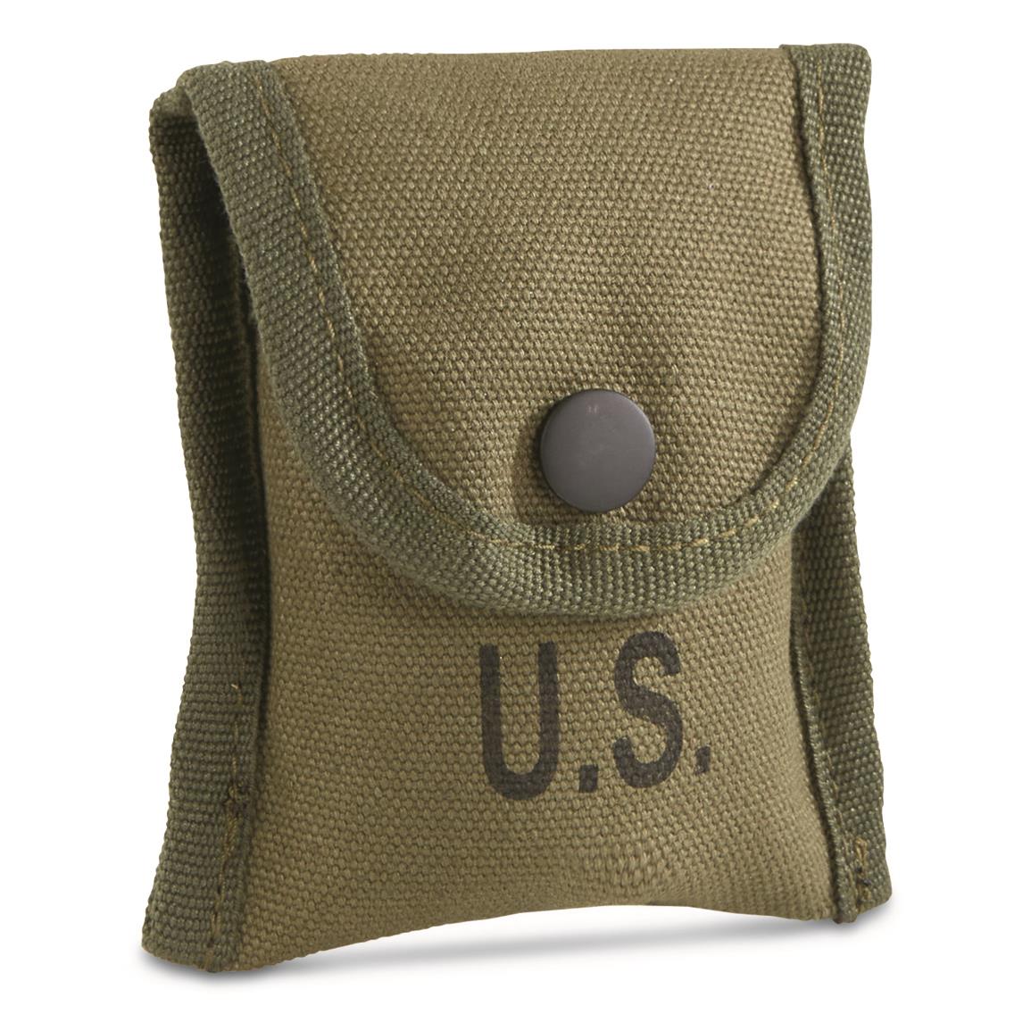 U.S. Military Canvas First Aid Compass Pouch, Reproduction, Olive Drab