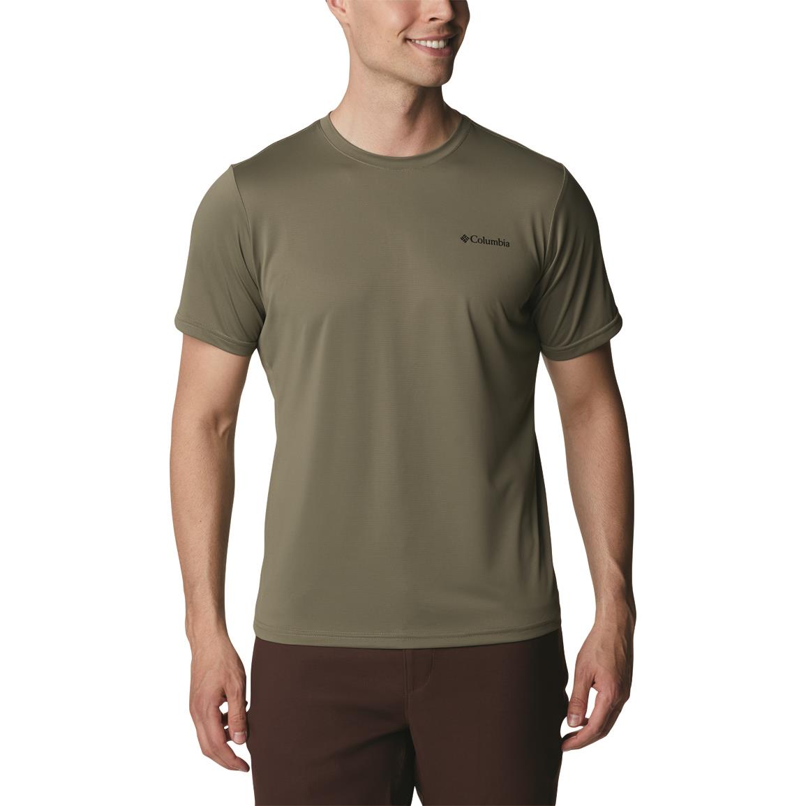 Columbia Men's Hike Crew T-Shirt, Stone Green