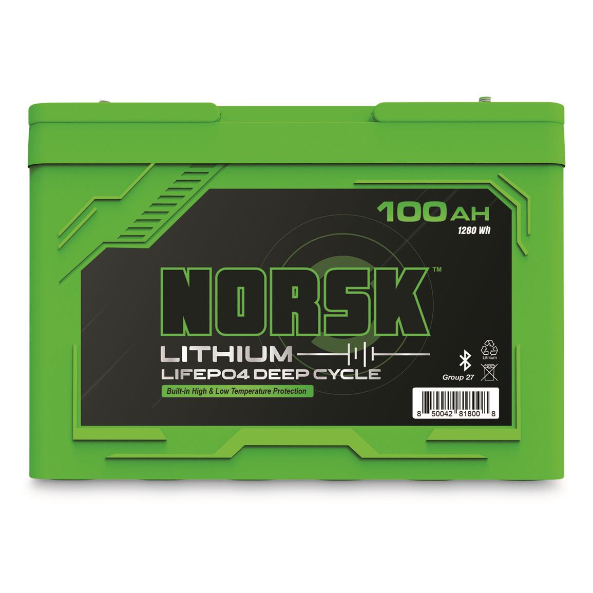 Norsk 12.8V 100Ah Heated LiFePo4 Deep Cycle Battery
