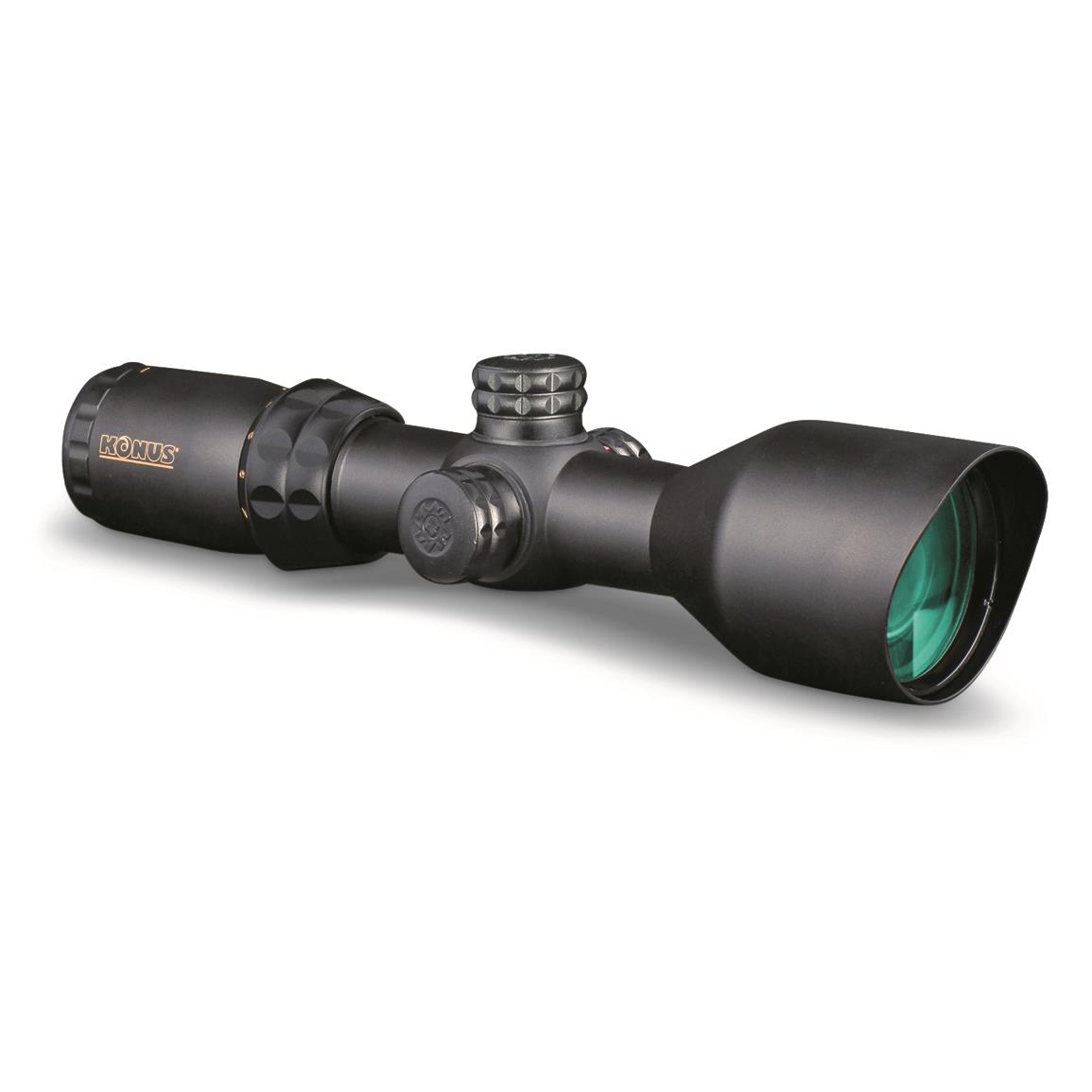 KONUSPRO T-30 3-12x50mm Tactical Rifle Scope, SFP Illuminated Blue/Red Mil-Dot Reticle