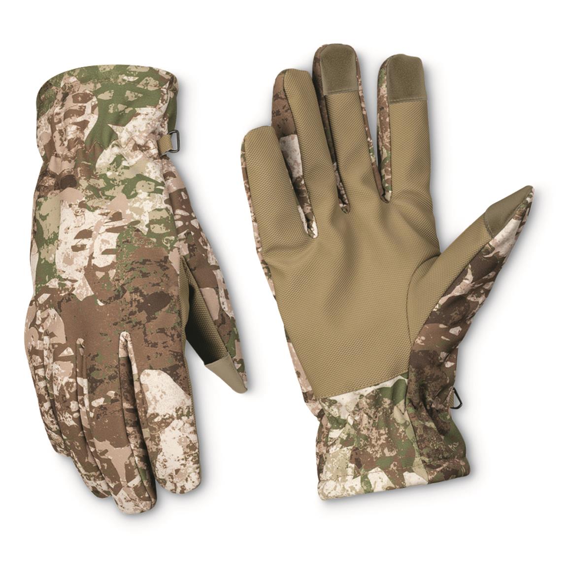 Mil-Tec Softshell Thinsulate Gloves, Phantomleaf WASP I Camo, Z2 (ocp)