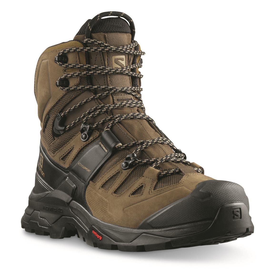 Salomon Men's Quest 4 GORE-TEX Waterproof Hiking Boots, Desert Palm/black/kelp