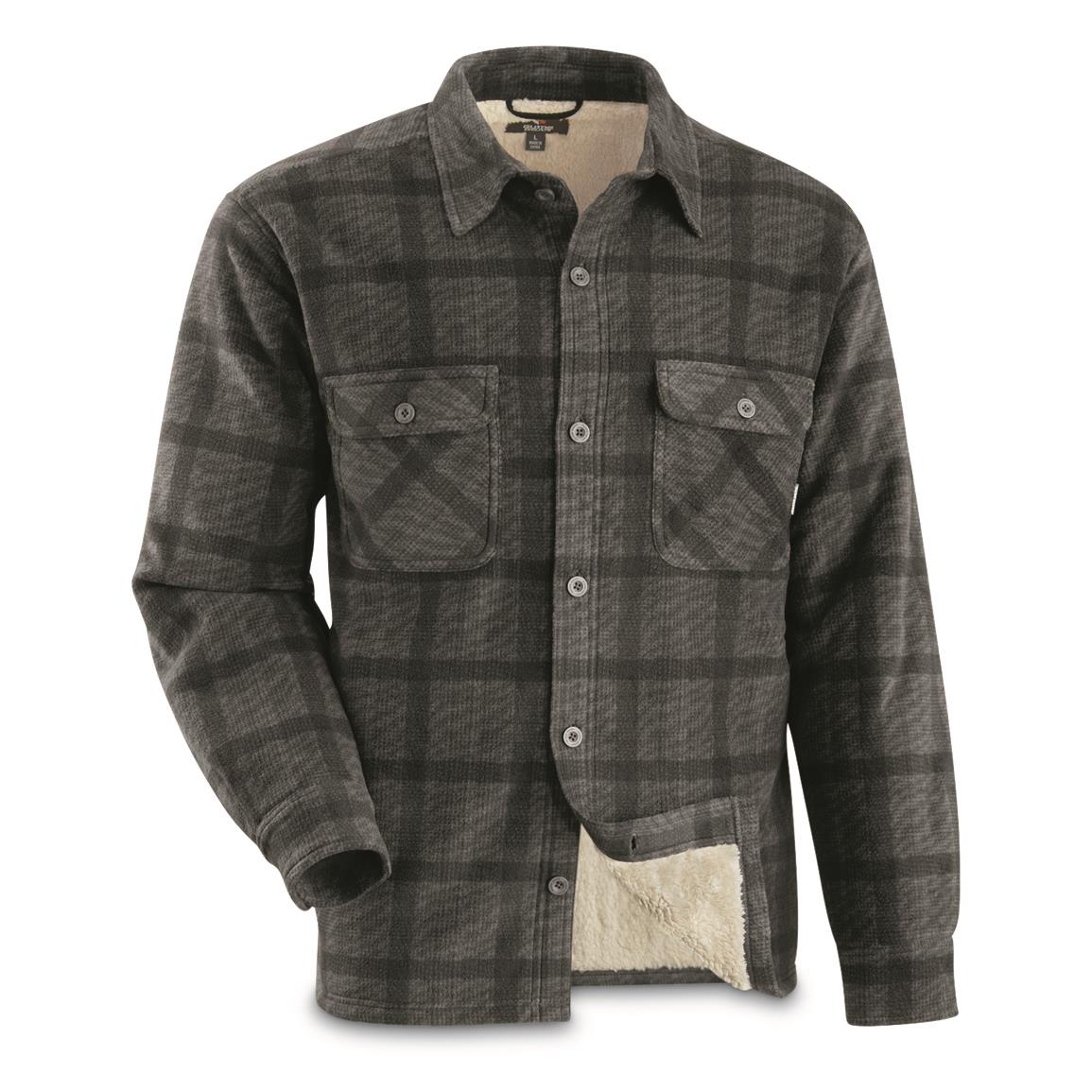Guide Gear Plaid Sherpa Lined Fleece CPO Shirt Jacket