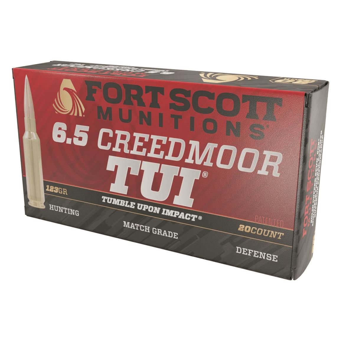 Fort Scott Tumble Upon Impact Ammo, 6.5mm Creedmoor, SCS, 123 Grain, 20 Rounds