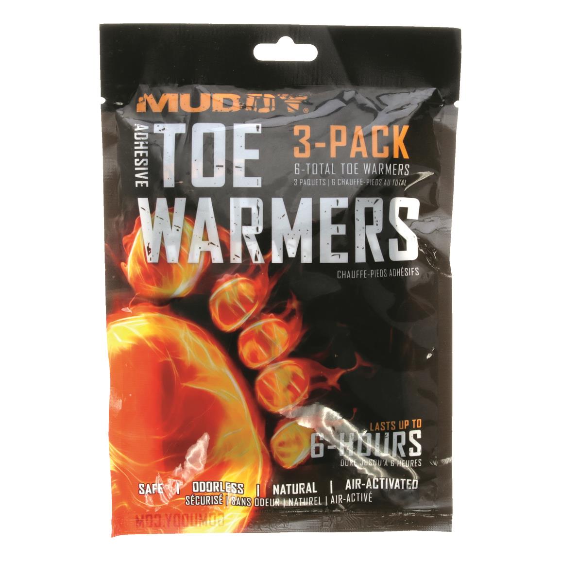 Muddy Disposable Toe Warmers with Adhesive, 3-pack