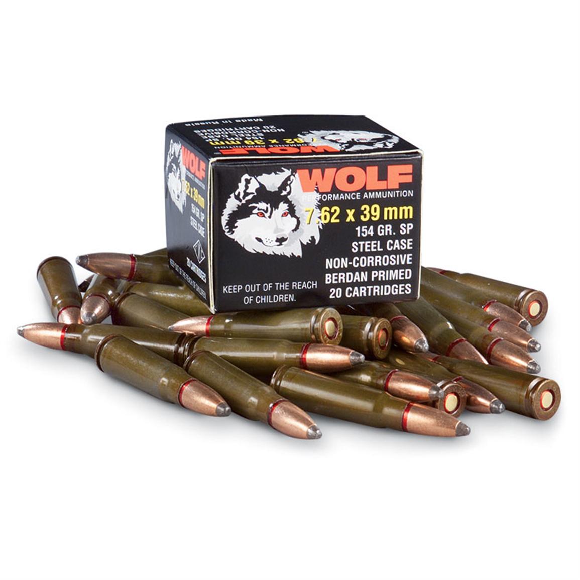 Wolf 7 62x39mm Soft Point 154 Grain 20 Rounds 714628 7 62x39mm