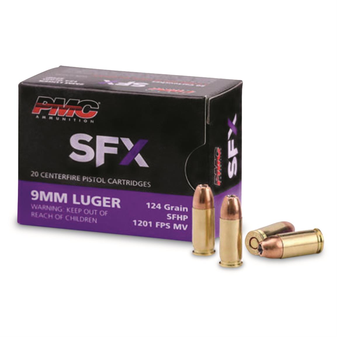 PMC SFX, 9mm, Hollow Point, 124 Grain, 20 Rounds