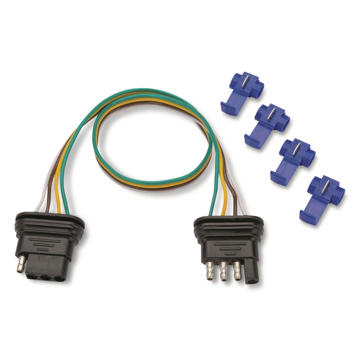 TowSmart 4-Way Flat Trailer Light Wiring Kit with Splice Connectors, 18"