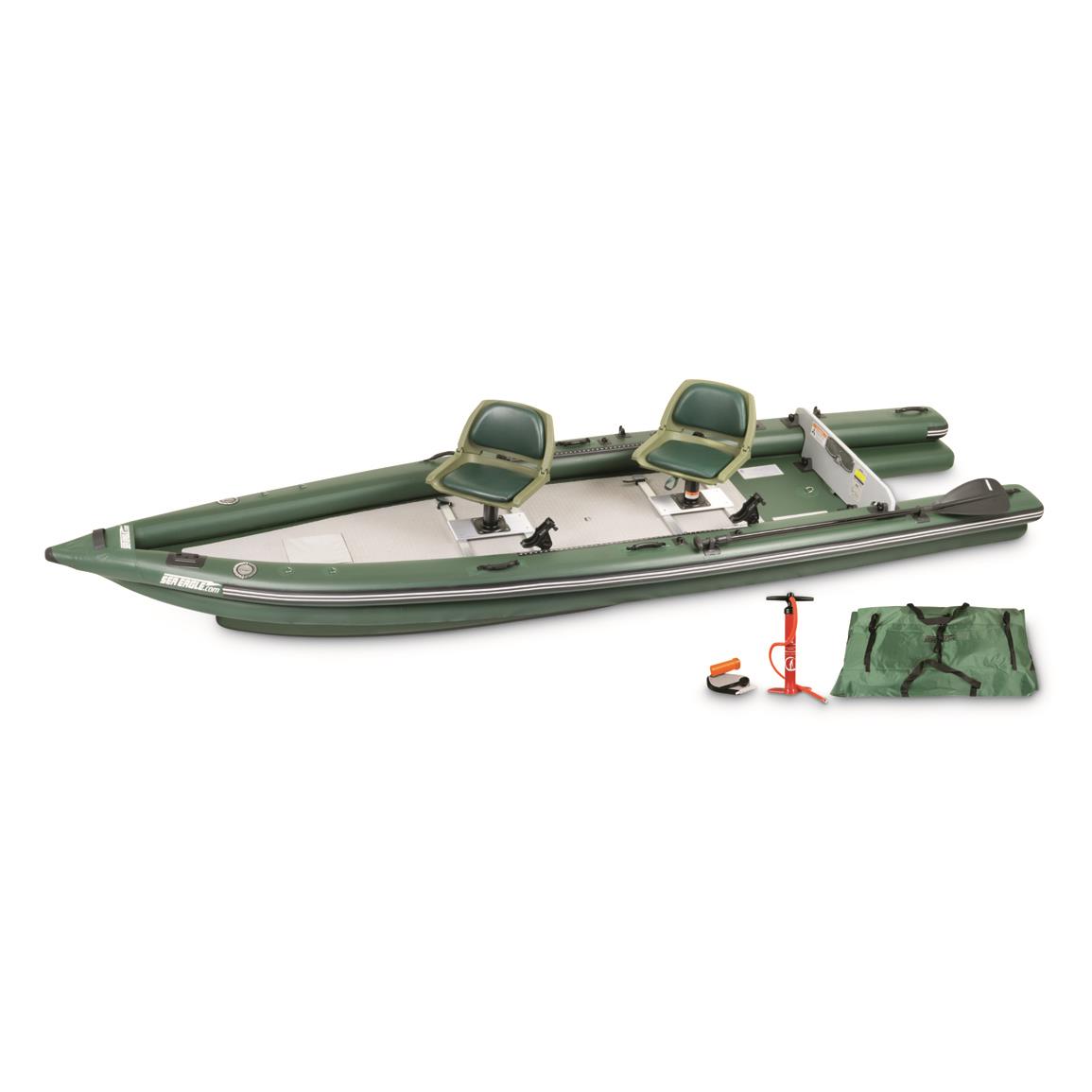 Sea Eagle Inflatable Fish Skiff Fishing Boat, with 2-person swivel seat ...