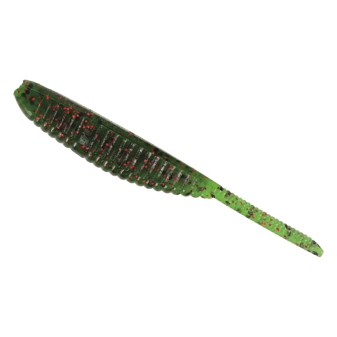 Gary Yamamoto Shad Shape Worm Soft Bait, Watermelon/Black/Red