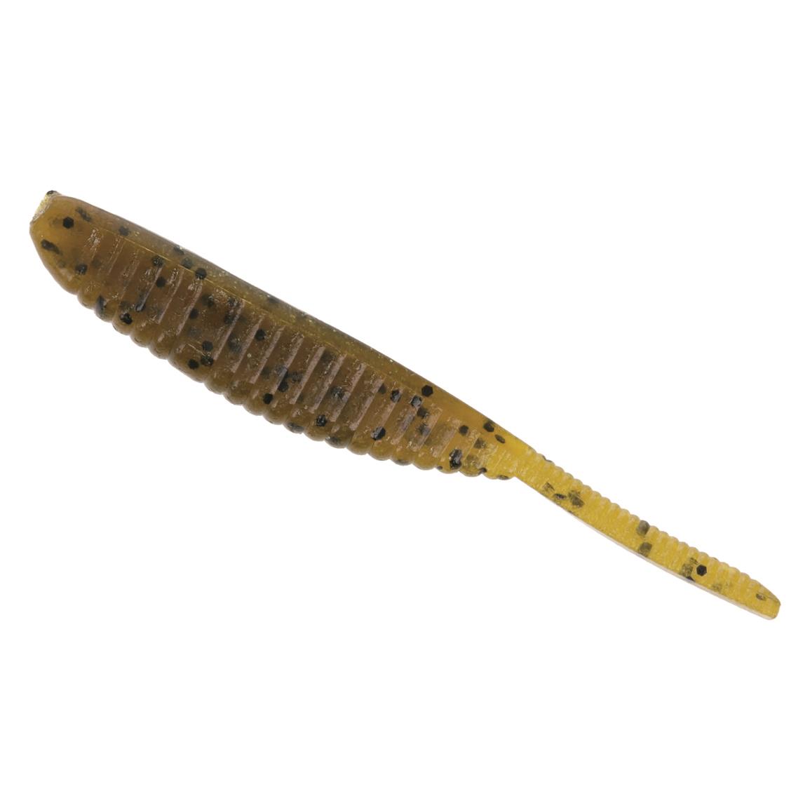 Gary Yamamoto Shad Shape Worm Soft Bait, Green Pumpkin/Black Flake