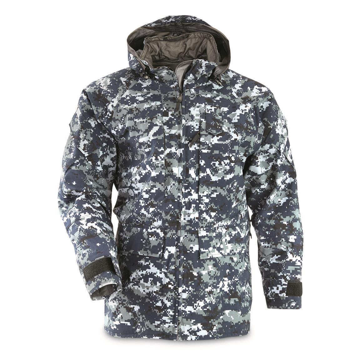 U.S. Navy Surplus GORE-TEX Parka, NWU Blue Digital Camo, New