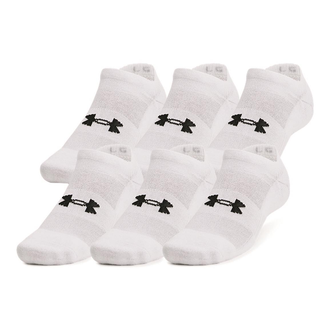 Under Armour Unisex Cotton Training No Show Socks, 6 Pairs