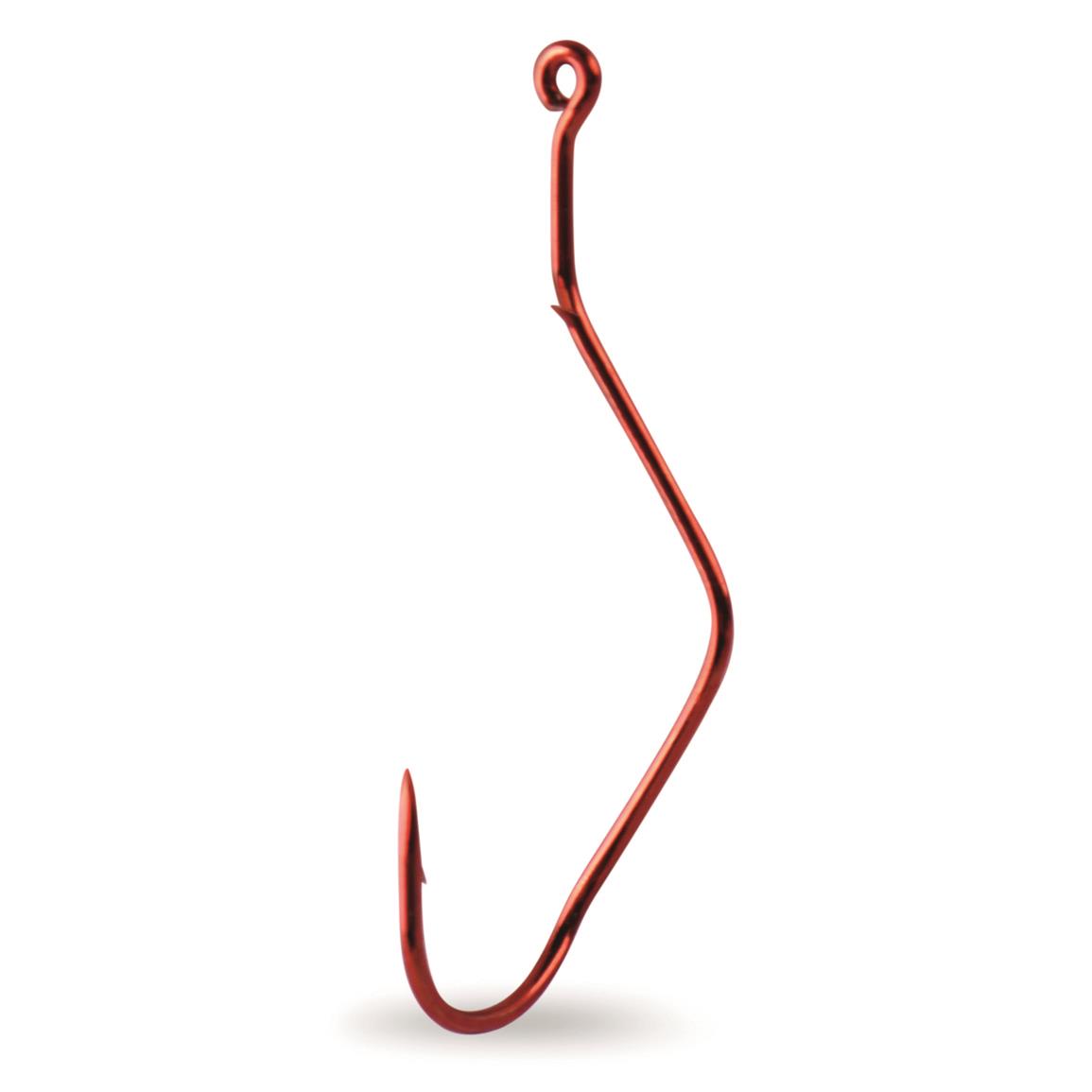 Mustad 92554NPNR 7/0 Big Red Suicide Bait Snapper Hooks – 5 Pack With Bonus Mustad Patch