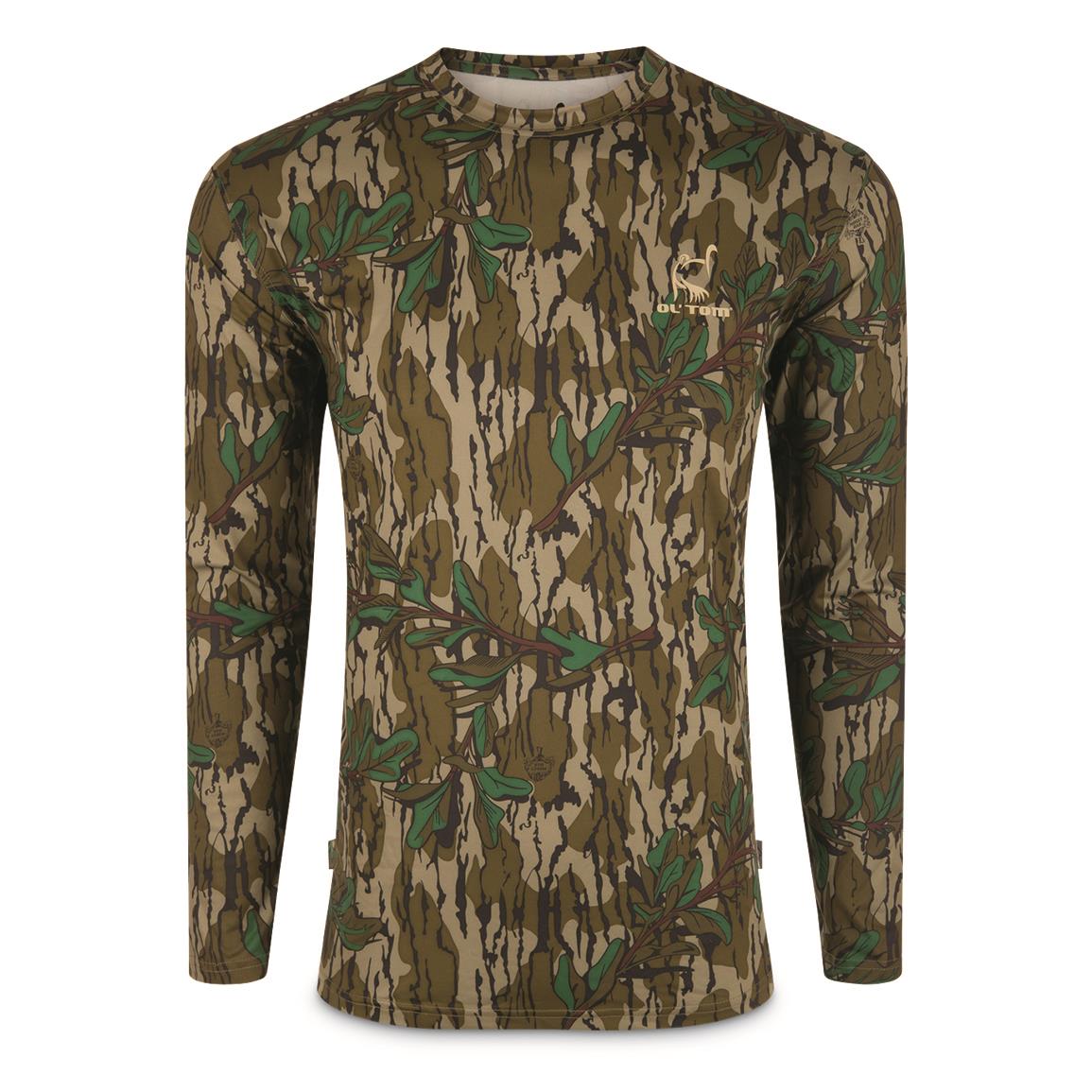 Ol' Tom Performance Camo Long-Sleeve Crew - Mossy Oak Greenleaf
