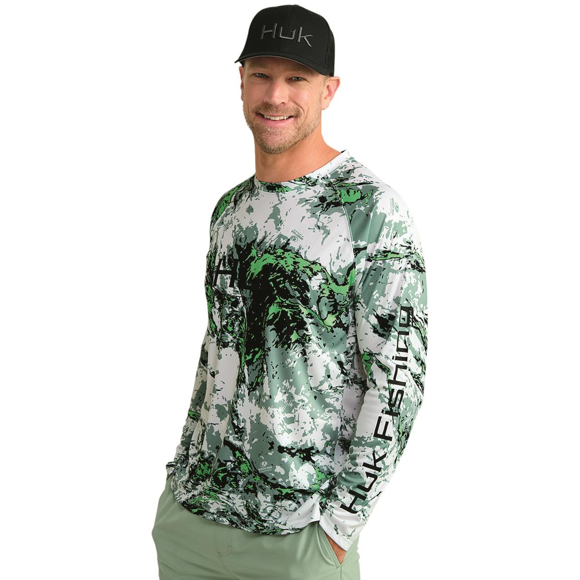 Huk Pursuit Mossy Oak Hoodie in Fog Green main image 1