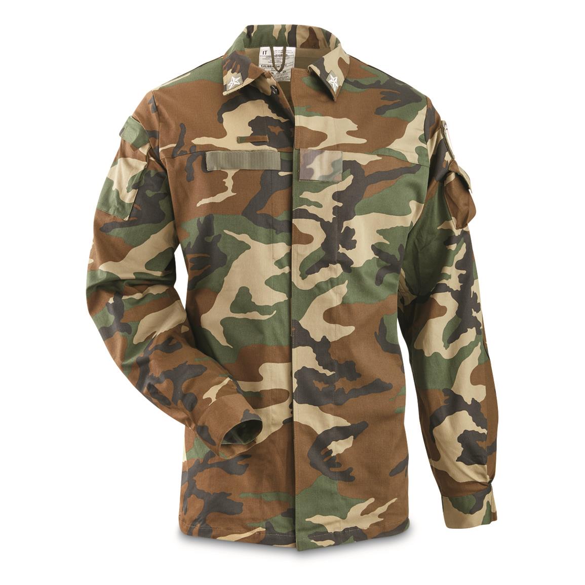 Croatian Military Surplus Woodland Camo Ripstop Field Shirt, New