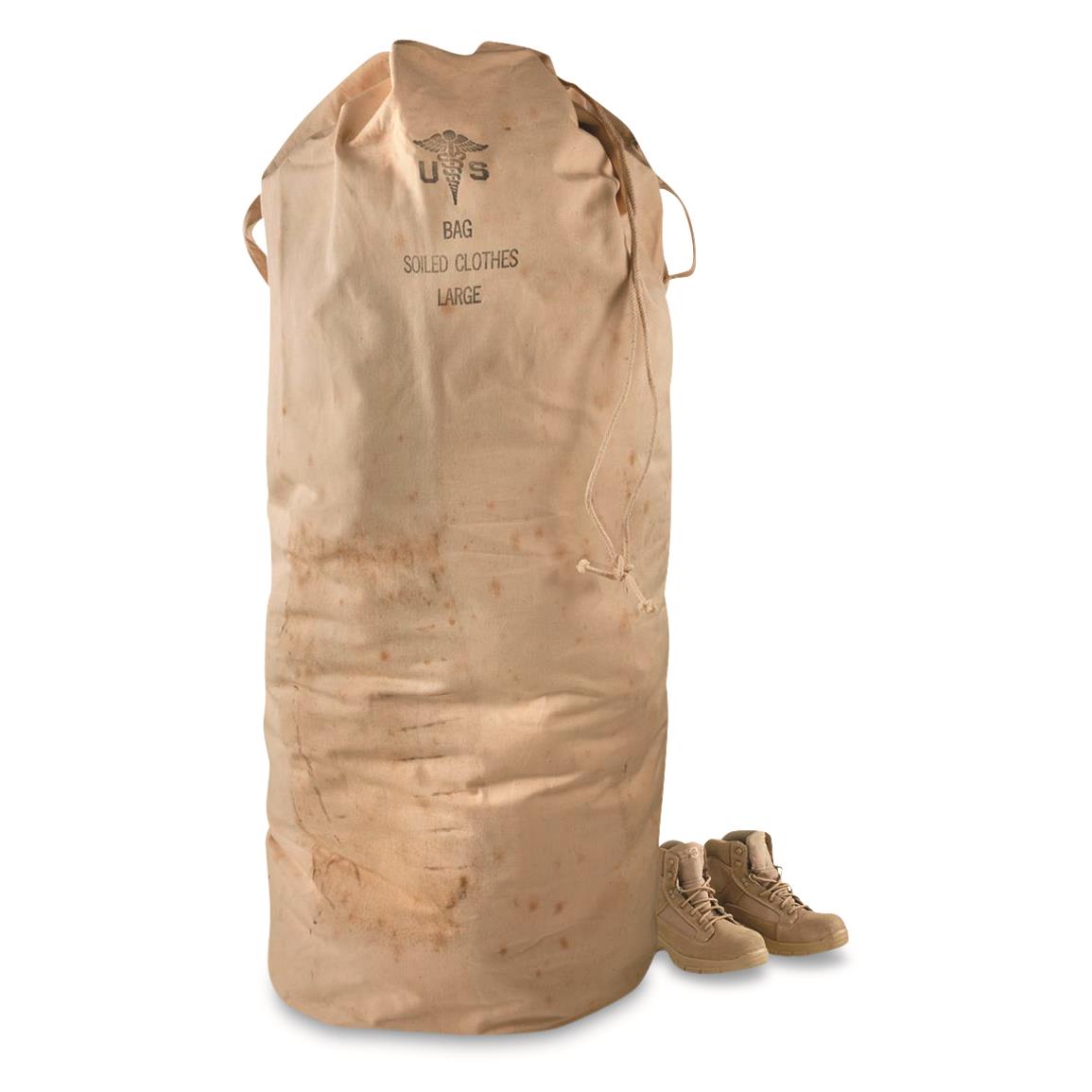 U.S. Military Surplus XL Laundry Canvas Bag, Used