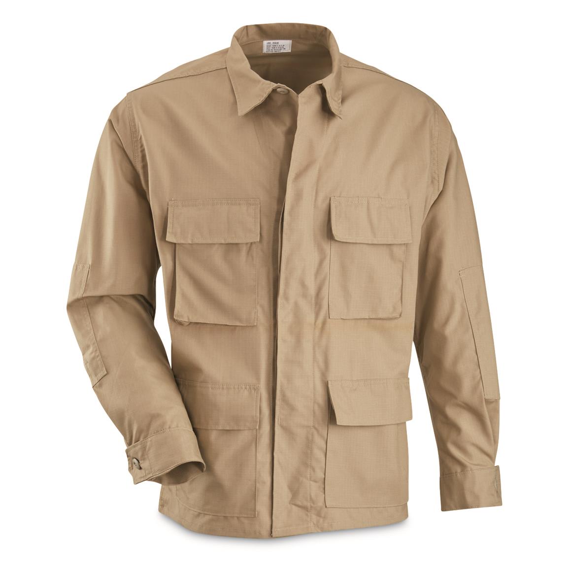 U.S. Municipal Surplus Cotton Ripstop BDU Shirts, 4 Pack, New