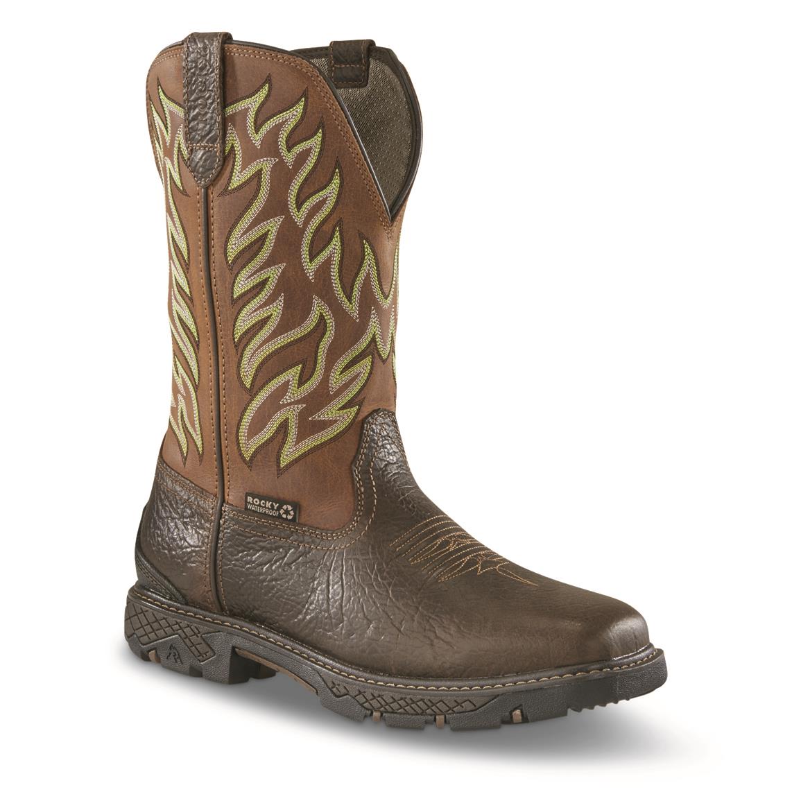 Rocky Men's Ironhawk 12" Pull On Waterproof Work Boot
