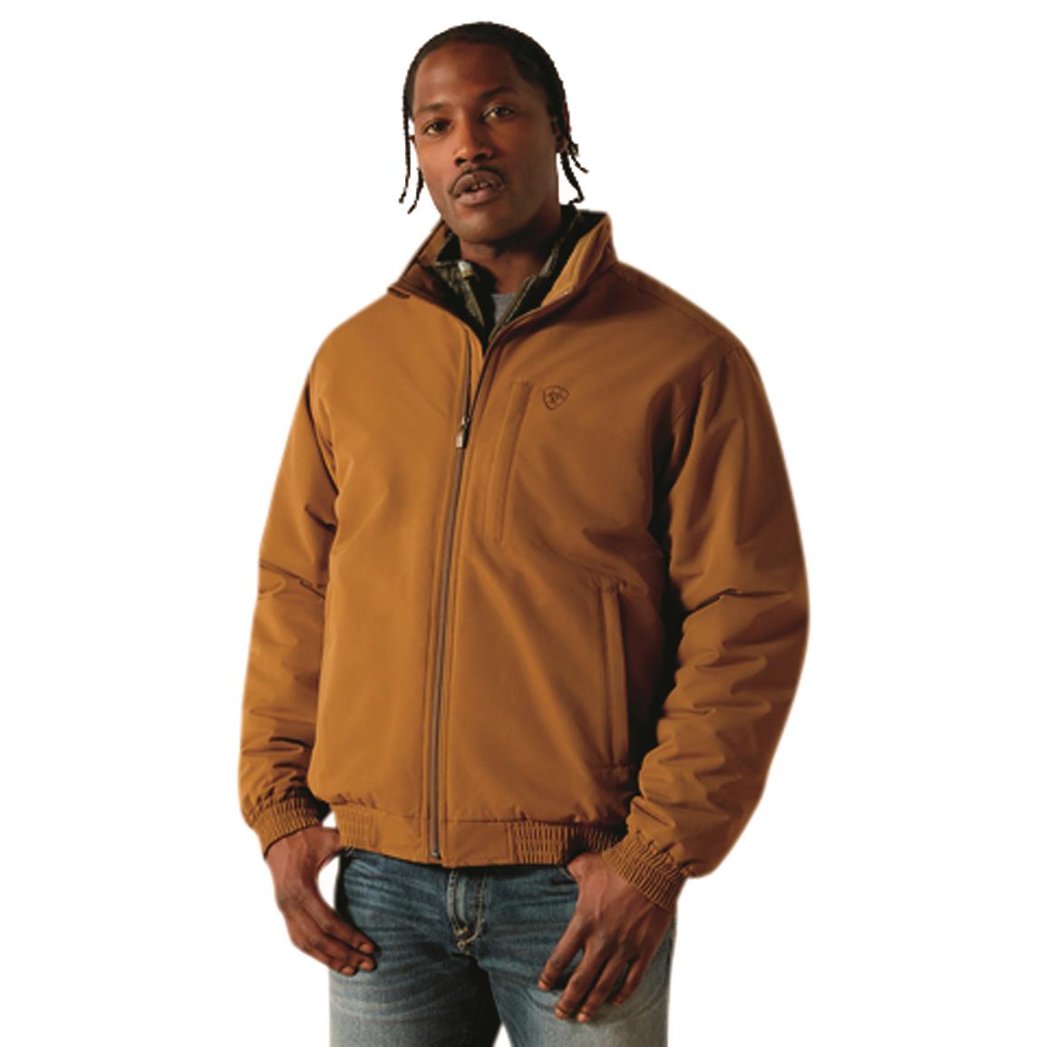 Men's Field Insulated Jacket in Khaki Polyester, Size: 2XL by Ariat