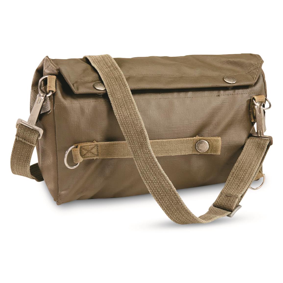 Swiss Military Surplus Rubberized Nylon Shoulder Bag, Used