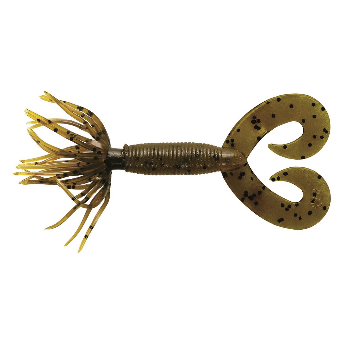 Yamamoto Baits Double Tail Hula Grub - 5' - Green Pumpkin Black Flake