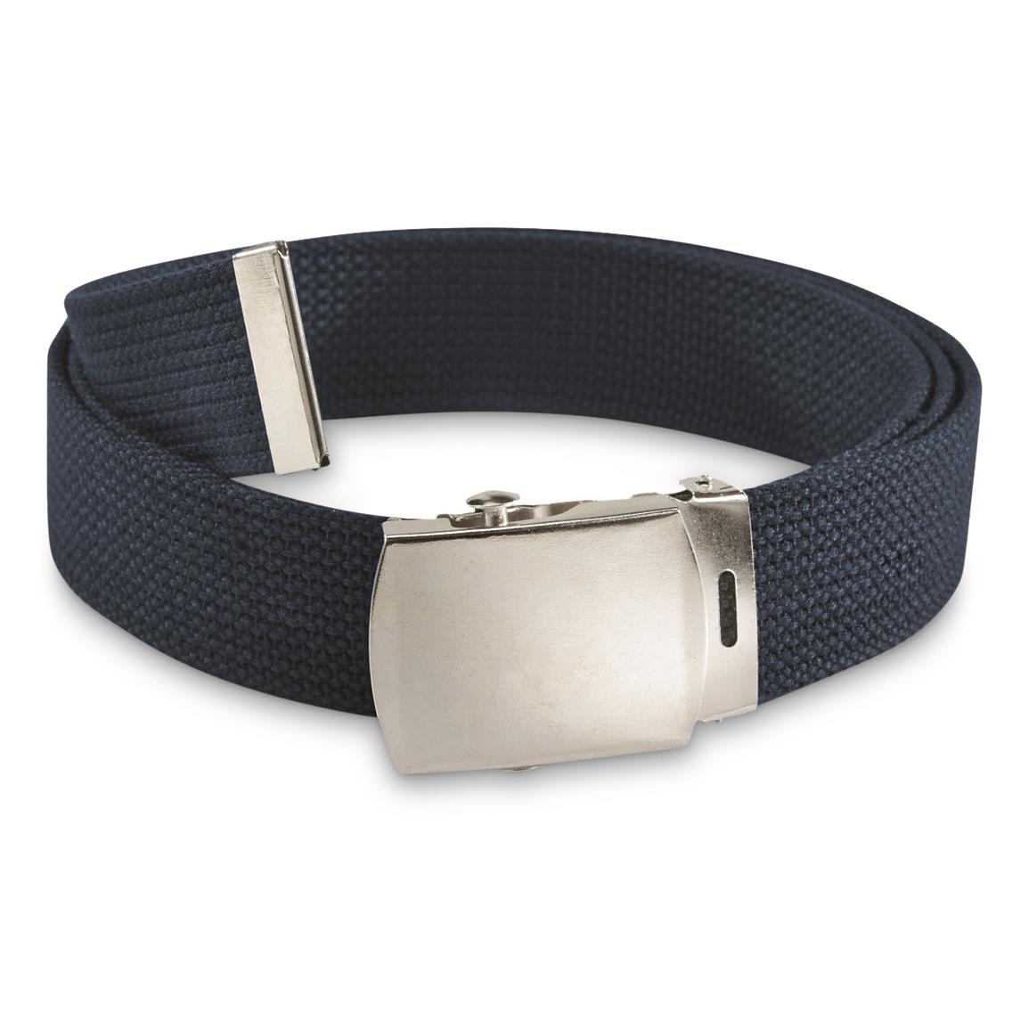 U.S. Municipal Surplus Military Style Web Belt with Silver Buckle